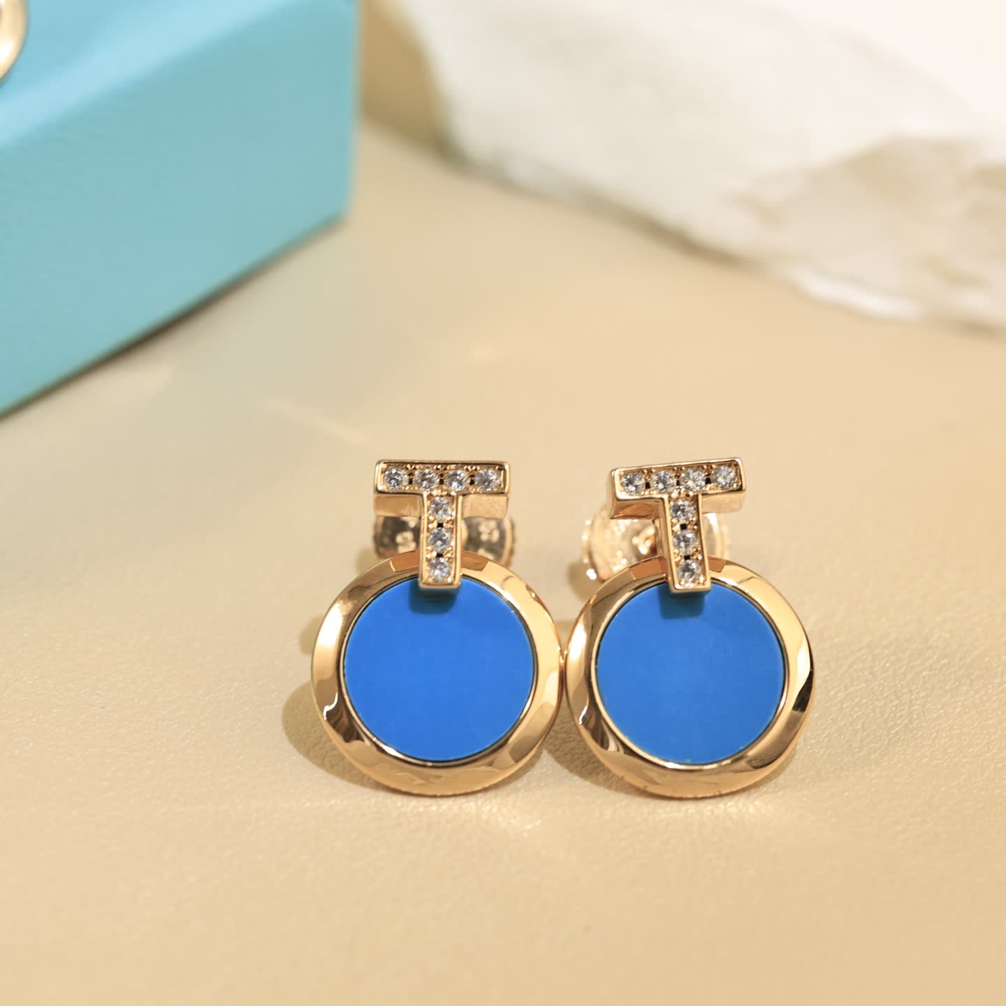 Tiffany & Co. Blue Enamel Earrings